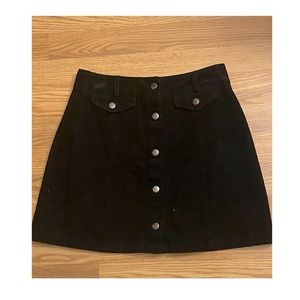 Button Detail Corduroy Skirt